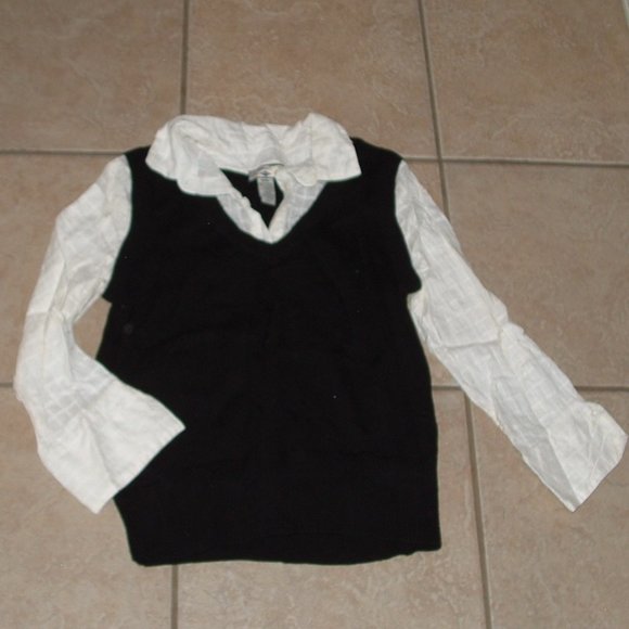 Black & White Sz Medium Casual or Dress Layer Look Lightweight Pullover Sweater - Picture 1 of 1